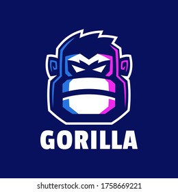 angry gorilla head logo design