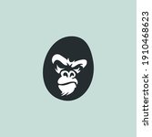 angry gorilla head logo template vector. 
Monkey face logo template vector. Ape logo template
