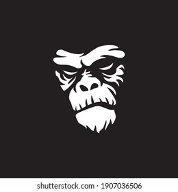 angry gorilla head logo template vector. 
Monkey face logo template vector. Ape logo template