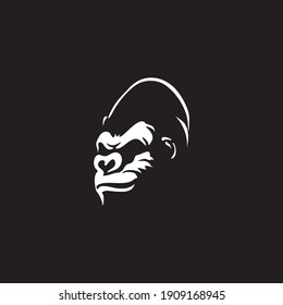 Angry Gorilla Head Logo Template Vector. 
Monkey Face Logo Template Vector. Ape Logo Template
