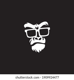 Angry Gorilla Head Logo Template Vector. 
Monkey Face Logo Template Vector. Ape Logo Template