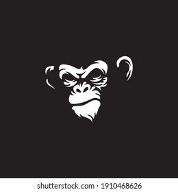 angry gorilla head logo template vector. 
Monkey face logo template vector. Ape logo template