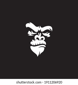 angry gorilla head logo template vector. 
Monkey face logo template vector. Ape logo template