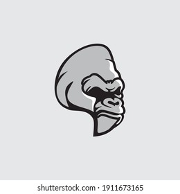 angry gorilla head logo template vector. 
Monkey face logo template vector. Ape logo template