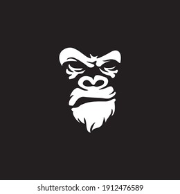 wütend gorilla Kopf Logo Vorlage Vektorgrafik. 
Logo-Vorlage für Affen, Vektorgrafik. Apfellogo-Vorlage