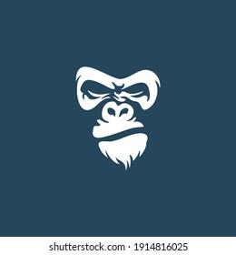 angry gorilla head logo template vector. 
Monkey face logo template vector. Ape logo template