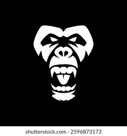 angry gorilla head logo vector abstract