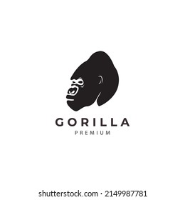 angry gorilla head  monkey face silhouette logo vector icon symbol illustration design template
