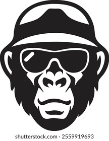 Angry Gorilla head - Monkey vector template logo, icon, Design. illustration, ferocious gorilla head on the background
