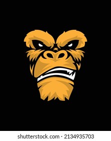 angry gorilla head vector illustration