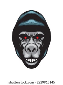 angry gorilla head vector illustration
