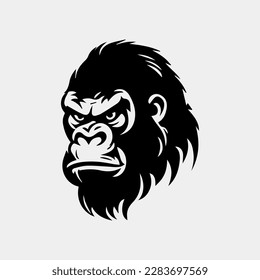 Angry Gorilla head vector illustration for logo, symbol and icon