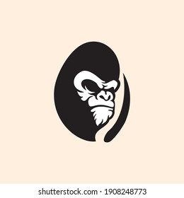 angry gorilla head vector logo
Vector logo illustration, ferocious gorilla head on black background