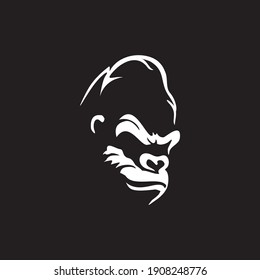 angry gorilla head vector logo
Vector logo illustration, ferocious gorilla head on black background