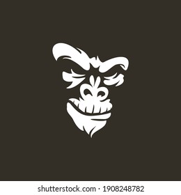 angry gorilla head vector logo
Vector logo illustration, ferocious gorilla head on black background