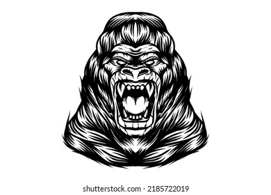 angry Gorilla head vector logo