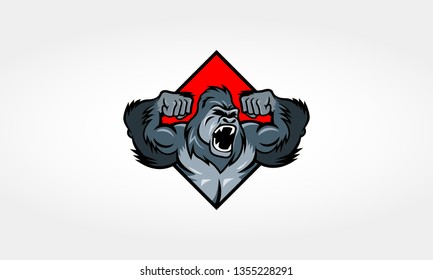 Angry Gorilla Logo Illustration