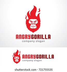 Angry Gorilla Logo Template Design Vector, Emblem, Design Concept, Creative Symbol, Icon