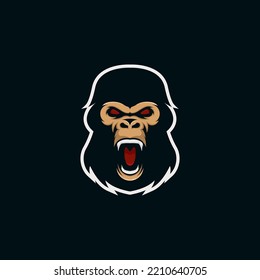 Angry gorilla mascot cartoon logo