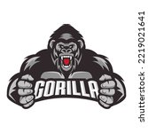 Angry gorilla mascot logo desain. Gorilla Mascot Logo Design Vector illustration