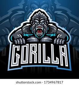 Angry gorilla mascot logo desain