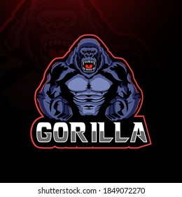 Angry gorilla mascot logo desain