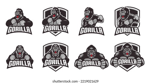 Angry gorilla mascot logo desain. Gorilla Mascot Logo Design Vector illustration