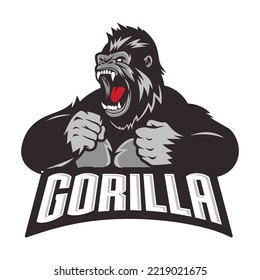 Angry gorilla mascot logo desain. Gorilla Mascot Logo Design Vector illustration