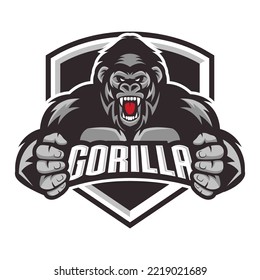 Angry gorilla mascot logo desain. Gorilla Mascot Logo Design Vector illustration