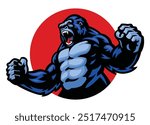 Angry Gorilla Mascot Logo Illustration