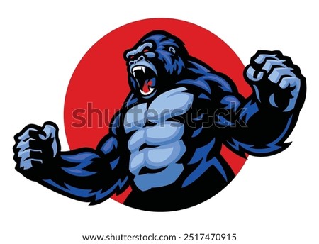 Angry Gorilla Mascot Logo Illustration