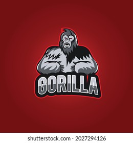 Angry gorilla mascot logo template