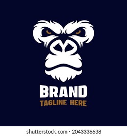 Logo moderno gorila enojado. Ilustración del vector