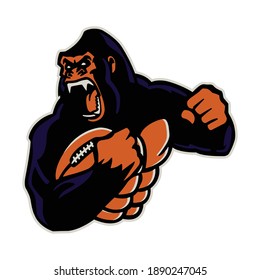 
Angry gorilla with Rugby Ball vector file