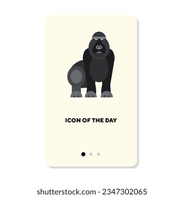 Angry gorilla from savanna flat vector icon. Cartoon African animal from wild nature isolated vector illustration. Safari, wildlife, nature, zoo concept for web design and apps