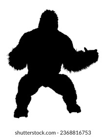 Angry Gorilla  Silhouette Vector Art