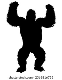 Angry Gorilla  Silhouette Vector Art