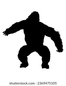 Arte vector de silueta de gorila enojada