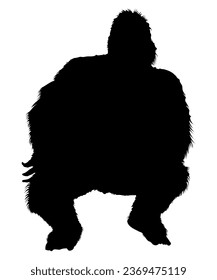 Angry Gorilla  Silhouette Vector Art
