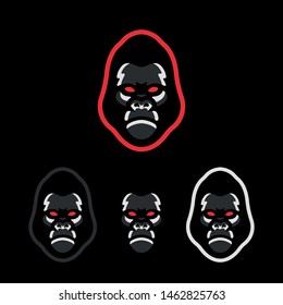Angry gorilla. Sports mascot. Vector illustration
