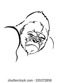 angry gorilla stylized illustration