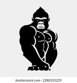 Angry gorilla symbol silhouette vector design