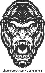 ANGRY GORILLA VECTOR ILLUSTRATION DESIGN