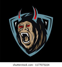 Angry Gorilla vector, illustration for logo and mascot design