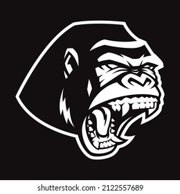 Angry Gorilla Vector Logo, this design can be used as an emblem