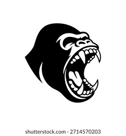 Angry Gorilla Vektor Silhouette Design