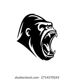 Angry Gorilla Vector Silhouette Design