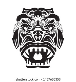 angry gorrila illustration in white and black colour