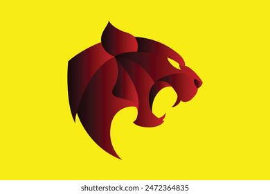 Angry gradient panther logo design