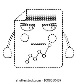 angry graph chart kawaii icon image 